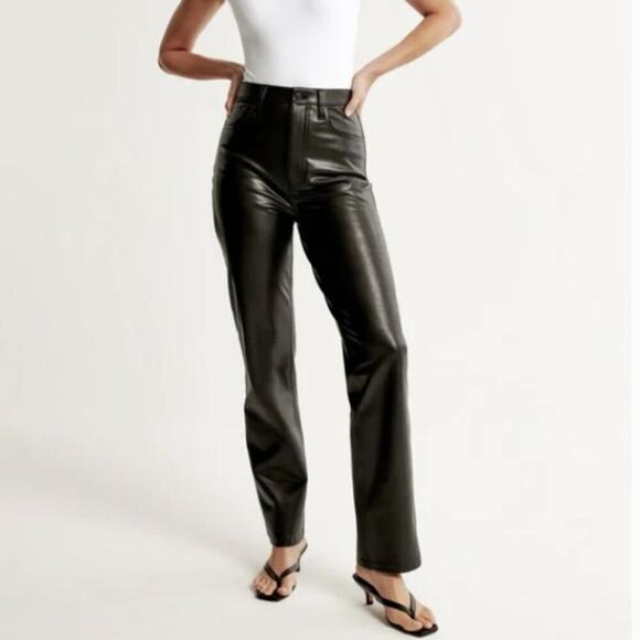 Abercrombie & Fitch The 90s Straight Ultra High Rise Pants Curve Love Size 32 - Picture 1 of 12